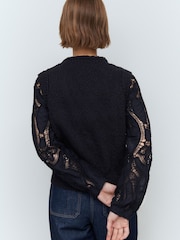 Blue Navy 100% Cotton Broidery Knitted Tank Layer Jumper - Image 3 of 6