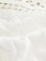 White/Ecru Pretty Long Sleeve Top With Crochet Details - Image 6 of 7