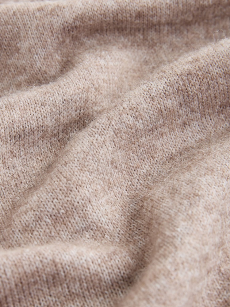 Neutral Stripe V-Neck Knitted Tank Shirt Layer Jumper with Wool - Image 6 of 6