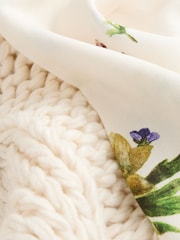 White Ecru Floral Pattern Layered Knitted Cable Tank - Image 8 of 8
