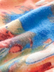 Orange Bright Abstract Supersoft Layer Jumper With Gem Button Shirt - Image 7 of 8