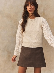 White Ecru 100% Cotton Broidery Knitted Tank Layer Jumper - Image 2 of 8