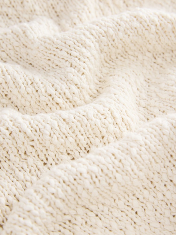 White Ecru 100% Cotton Broidery Knitted Tank Layer Jumper - Image 7 of 8