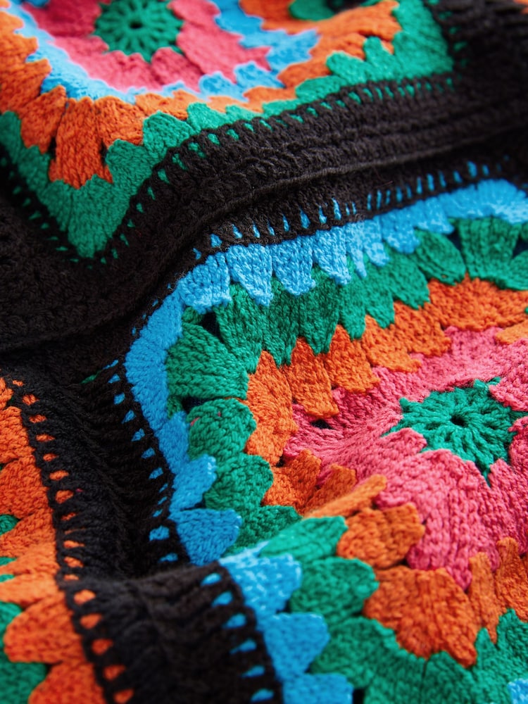 Bright Multi Crochet Tank Denim Crew Neck Layer Jumper - Image 5 of 6