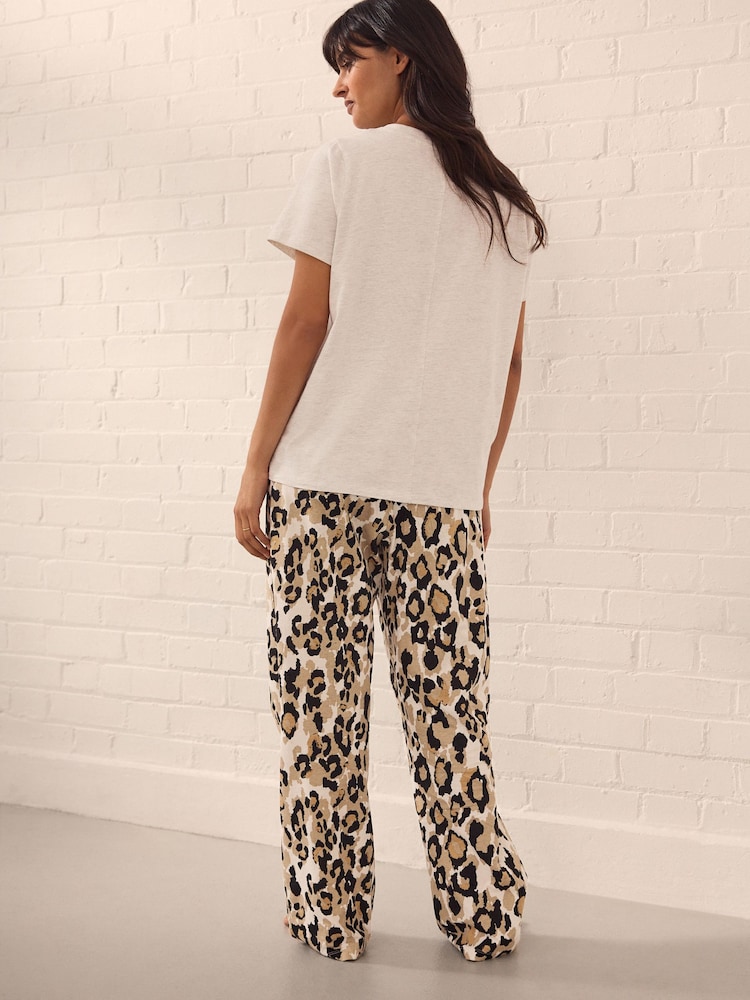 Oatmeal Leopard Maternity Short Sleeve Pyjamas - Image 3 of 8