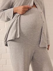 Grey Maternity Cosy Button Through Pyjamas - Image 4 of 11