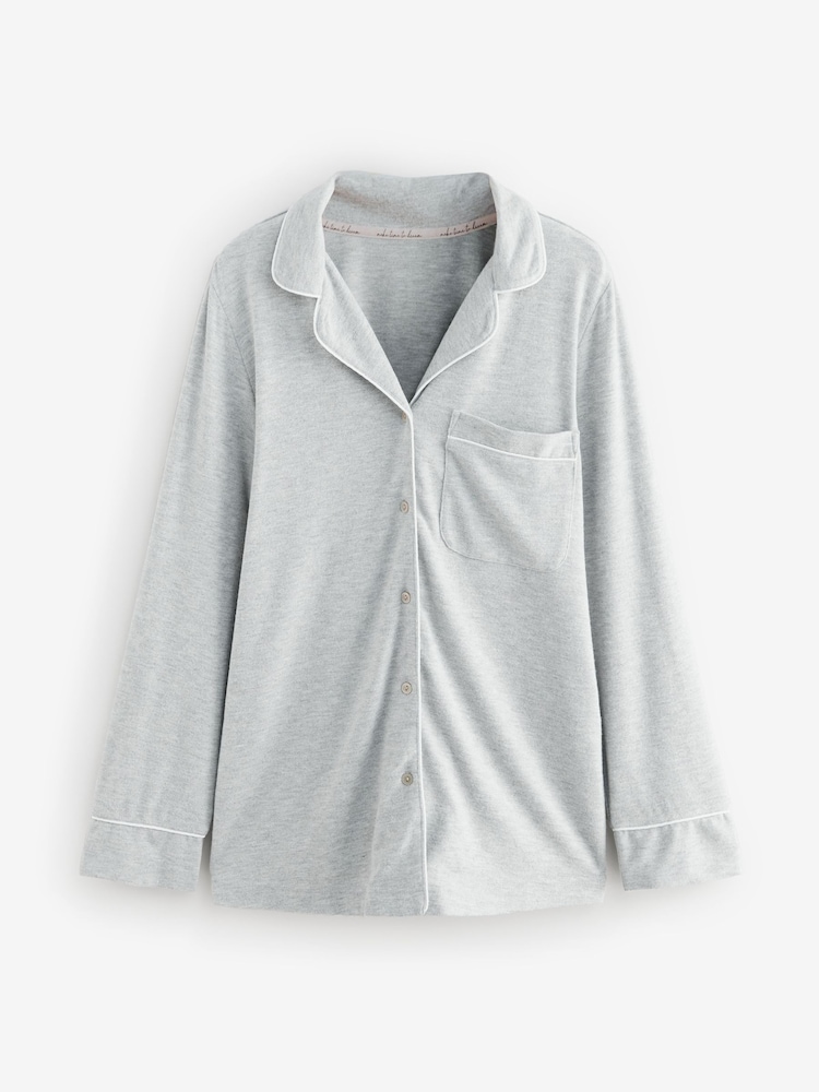 Grey Maternity Cosy Button Through Pyjamas - Image 8 of 11