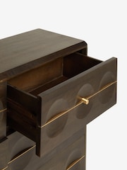 Dark Brown Eden Solid Mango Wood 6 Drawer Sideboard - Image 10 of 10