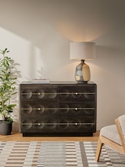 Dark Brown Eden Solid Mango Wood 6 Drawer Sideboard - Image 2 of 10