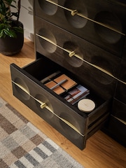 Dark Brown Eden Solid Mango Wood 6 Drawer Sideboard - Image 4 of 10