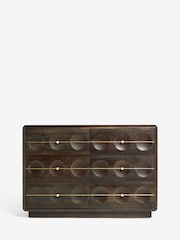 Dark Brown Eden Solid Mango Wood 6 Drawer Sideboard - Image 6 of 10