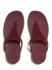 FitFlop Red Solay Mixed-Crystal Toe-Post Sandals - Image 4 of 5