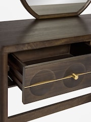 Dark Brown Eden Solid Mango Wood 2 Drawer Console Dressing Table - Image 3 of 5