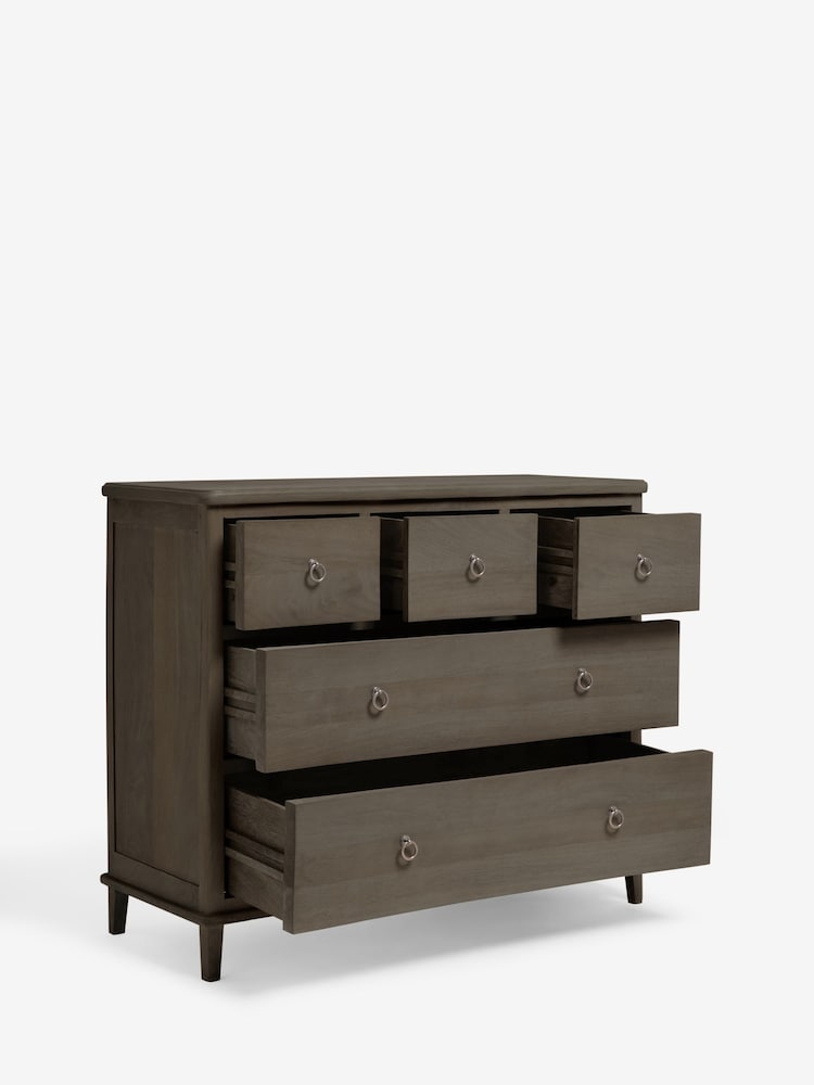 Dark Grey Sadie Solid Mango Wood 5 Drawer Chest of Drawers - Image 7 of 7