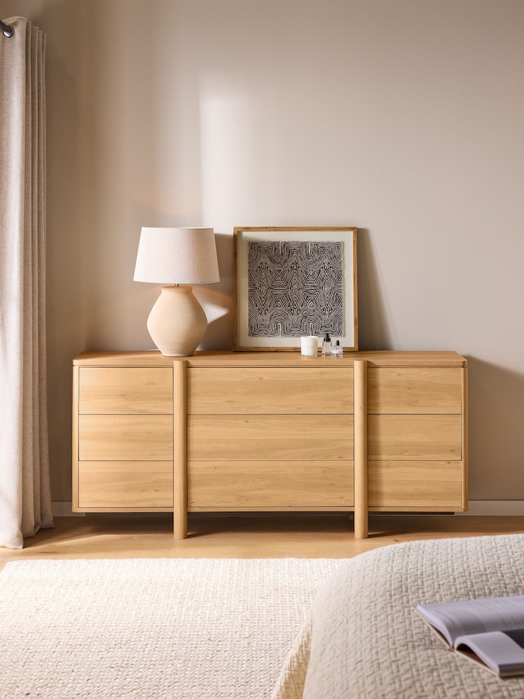 Light Natural Noa Oak Effect 9 Drawer Chest of Drawers - Image 1 of 8