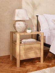 Light Natural Noa Oak Effect Bedside Table - Image 2 of 6