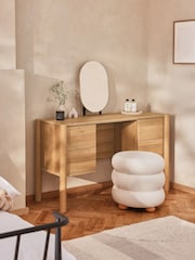 Light Natural Noa Oak Effect 4 Drawer Console Dressing Table - Image 2 of 7
