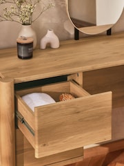 Light Natural Noa Oak Effect 4 Drawer Console Dressing Table - Image 3 of 7