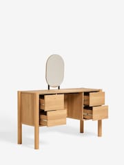 Light Natural Noa Oak Effect 4 Drawer Console Dressing Table - Image 6 of 7