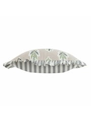 Sanderson Flax Sessile Leaf Ruffled Square Cushion - Image 1 of 5