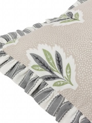 Sanderson Flax Sessile Leaf Ruffled Square Cushion - Image 2 of 5