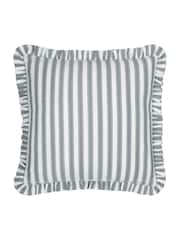 Sanderson Flax Sessile Leaf Ruffled Square Cushion - Image 3 of 5