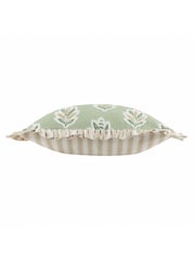 Sanderson Sage Sessile Leaf Ruffled Square Cushion - Image 4 of 5