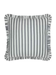 Sanderson Delph Blue Sessile Leaf Ruffled Square Cushion - Image 3 of 5