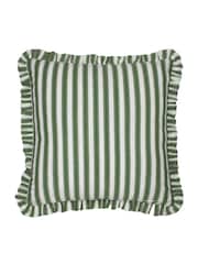 Sanderson Leaf Green Sessile Leaf Ruffled Square Cushion - Image 3 of 5
