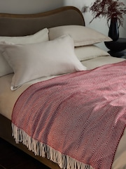 Red Herringbone Cosy Throw - Image 1 of 5