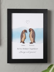 Personalised Penguins Couples Print by No Ordinary Gift - Image 1 of 1