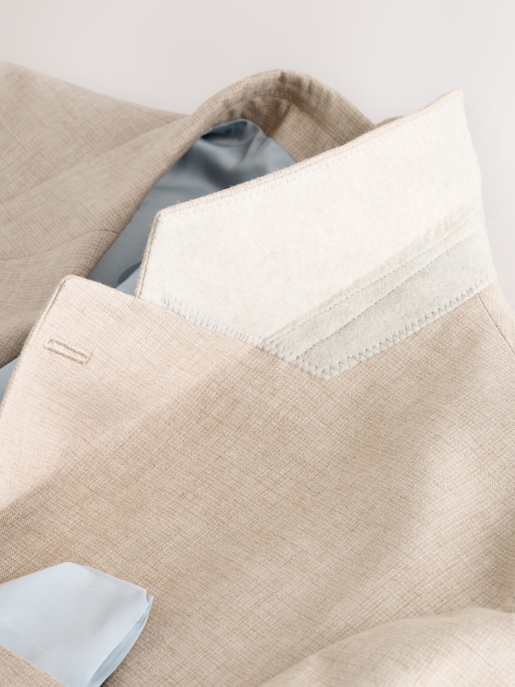 Stone Tailored Fit Linen Blend Texture Suit Jacket - Image 8 of 9