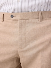 Песочный - Tailored Fit Linen Texture Suit Trousers - Изображение 4 из 10