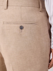 Песочный - Tailored Fit Linen Texture Suit Trousers - Изображение 5 из 10
