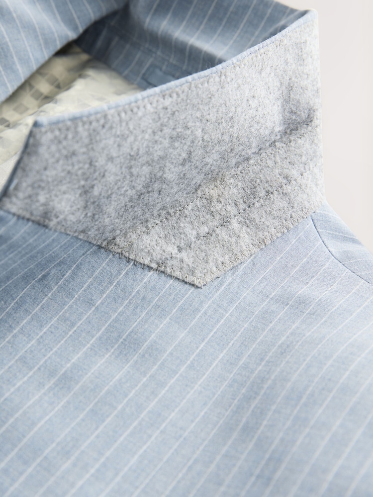 Blue Slim Fit Striped Suit Jacket - Image 10 of 12