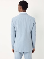 Blue Slim Fit Striped Suit Jacket - Image 3 of 6
