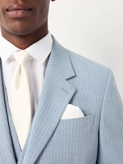 Blue Slim Fit Striped Suit Jacket - Image 4 of 6