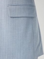 Blue Slim Fit Striped Suit Jacket - Image 6 of 6