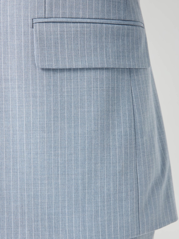 Blue Slim Fit Striped Suit Jacket - Image 6 of 6 Blue Slim Fit Striped Suit Jacket - Image 6 of 6