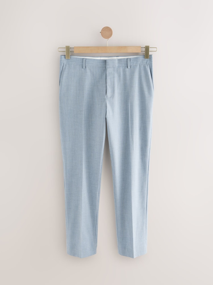 Blue Slim Fit Striped Suit Trousers - Image 1 of 5