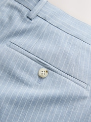 Blue Slim Fit Striped Suit Trousers - Image 10 of 11
