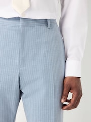 Blue Slim Fit Striped Suit Trousers - Image 5 of 5