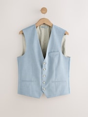 Blue Striped Suit Waistcoat - Image 1 of 4