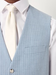 Blue Striped Suit Waistcoat - Image 4 of 4