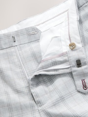 Light Grey - Tailored Fit Check Suit Trousers - Image 10 of 10