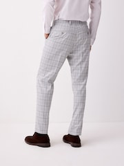 Light Grey - Tailored Fit Check Suit Trousers - Image 3 of 10