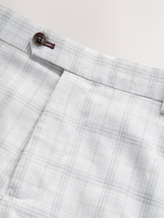 Light Grey - Tailored Fit Check Suit Trousers - Image 9 of 10