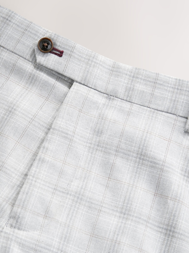 Gris clair - Pantalon de costume ajusté à carreaux - Image 9 of 10