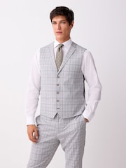 Light Grey Check Suit Waistcoat - Image 1 of 8