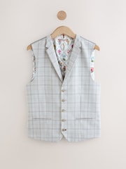 Light Grey Check Suit Waistcoat - Image 5 of 8